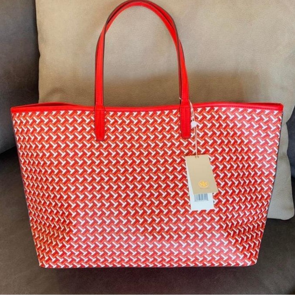 Tory Burch T Zag Tote Large Red T-Zag - Picture 4 of 7